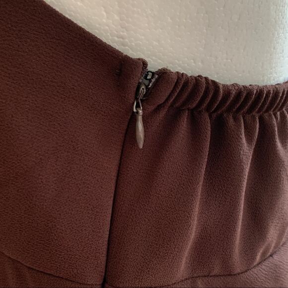 Componix Dress Petite Brown Tiered Halter Chiffon Dressy Dress Size 12P - Picture 9 of 10